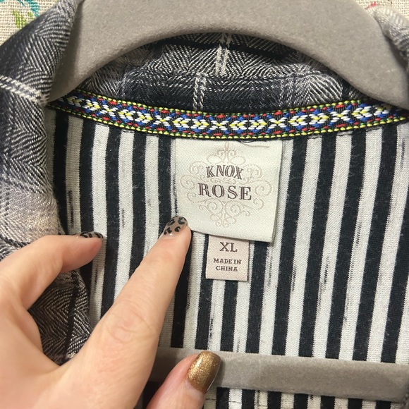 Knox Rose Plaid Shirt Dress – Black & White Soft Flannel – XL - Picture 3 of 6